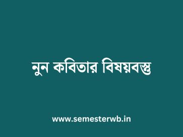 নুন কবিতার বিষয়বস্তু